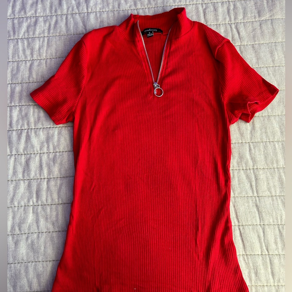 Ambiance quarter zip fitted top